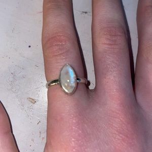 genuine moonstone sterling silver ring size 8